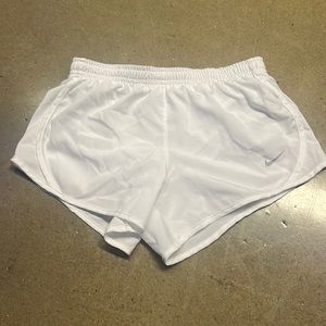 White Nike shorts
